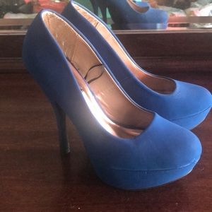 High blue stilettos